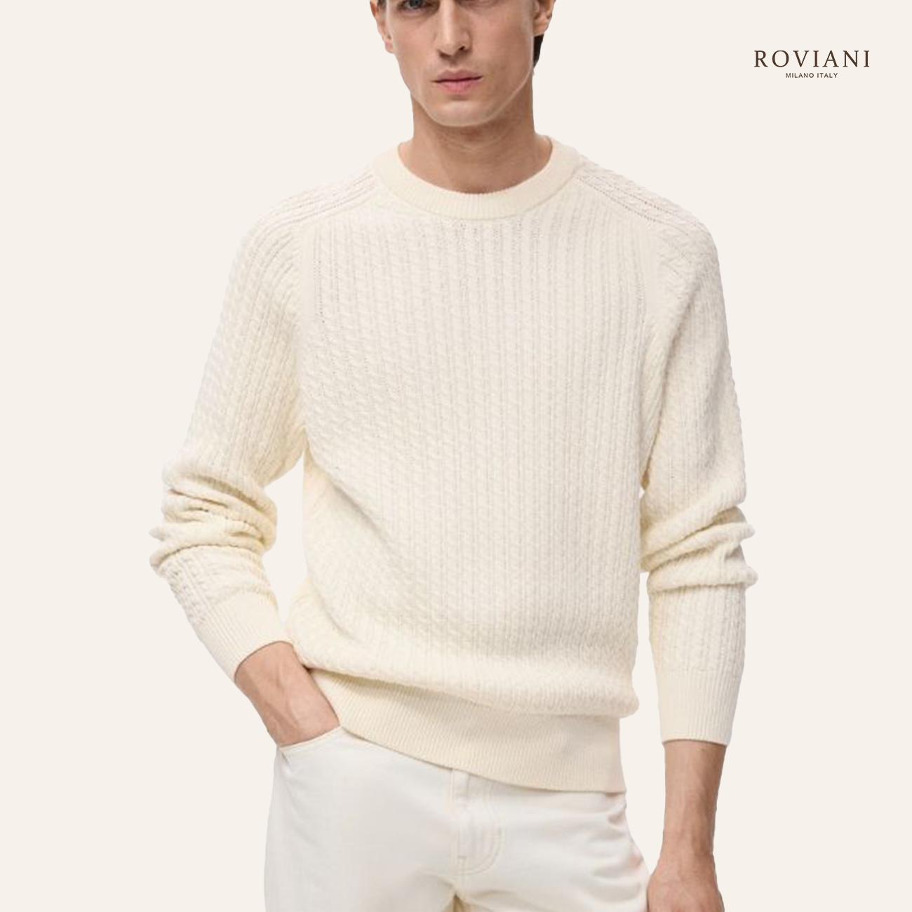 Textured Knit Crewneck Sweater