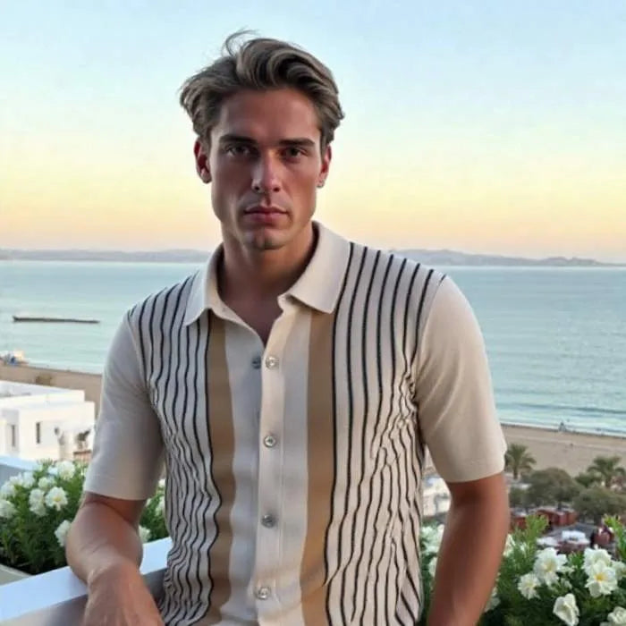 Montelle® Striped Knit Polo