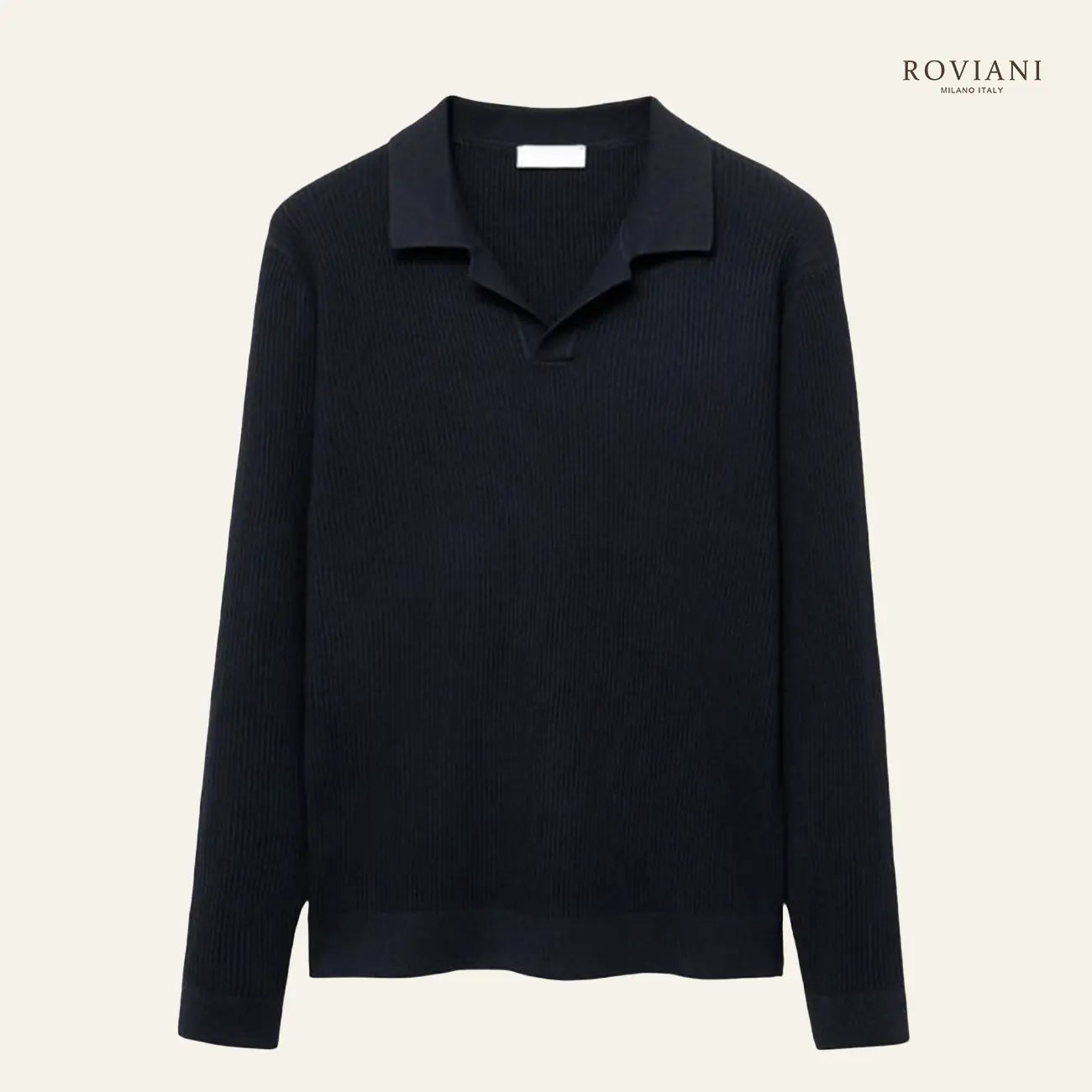 Men’s Ribbed Knit Sweater with Sport Collar