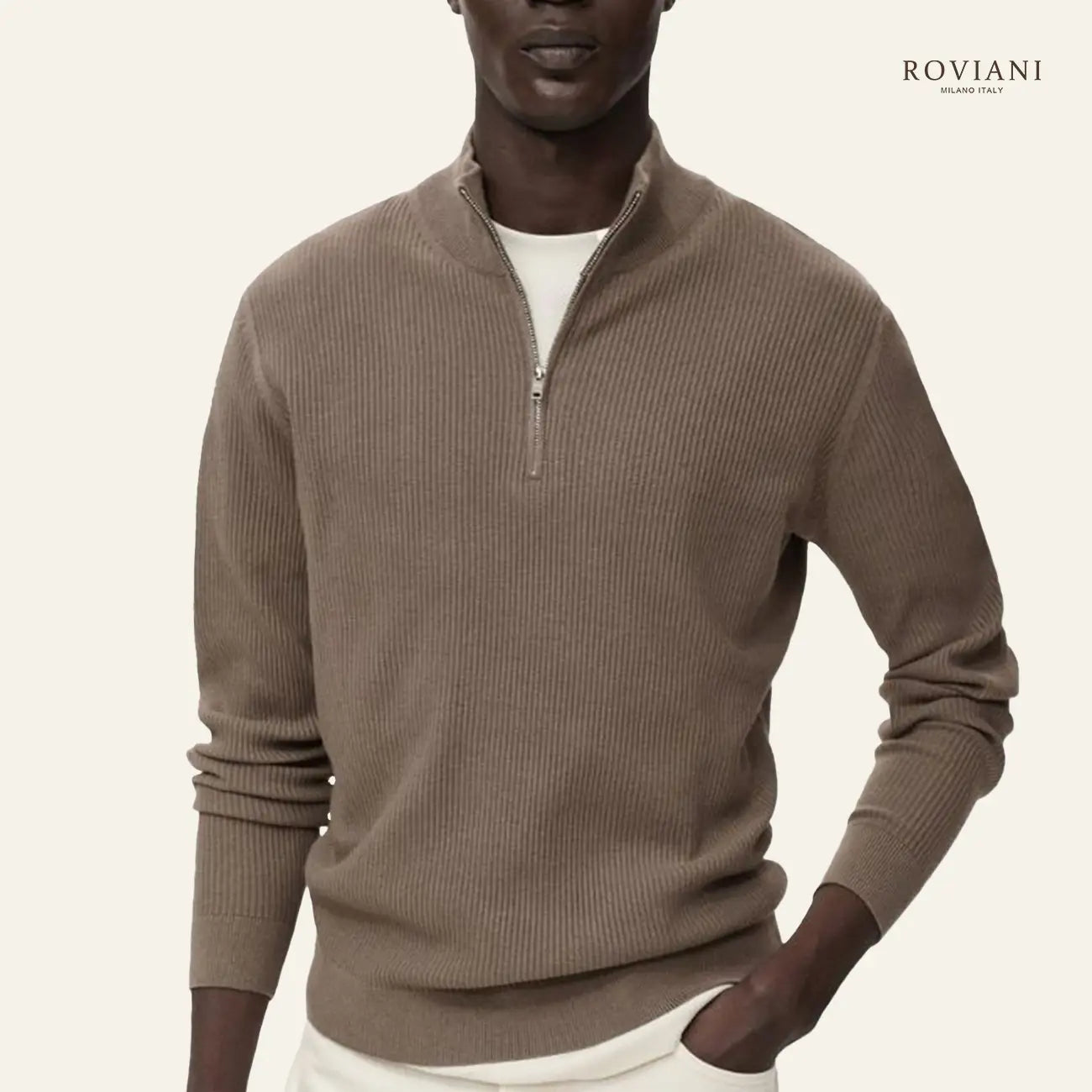 Men’s High-Neck Zip Sweater