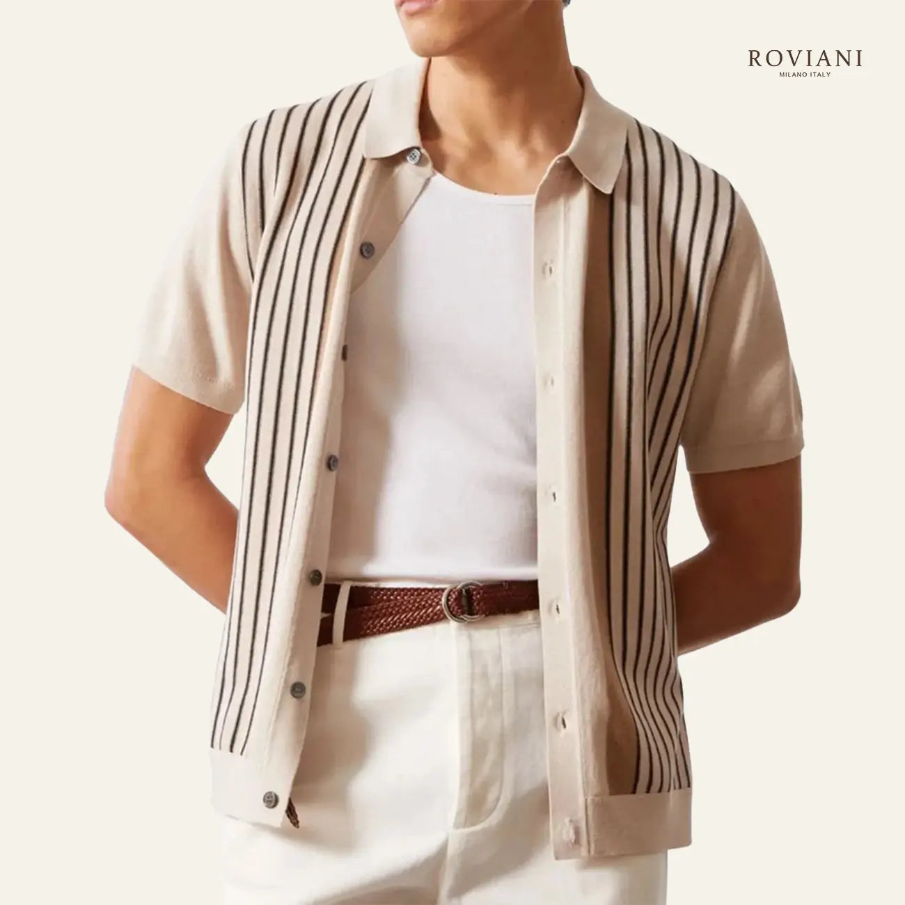 Montelle® Striped Knit Polo