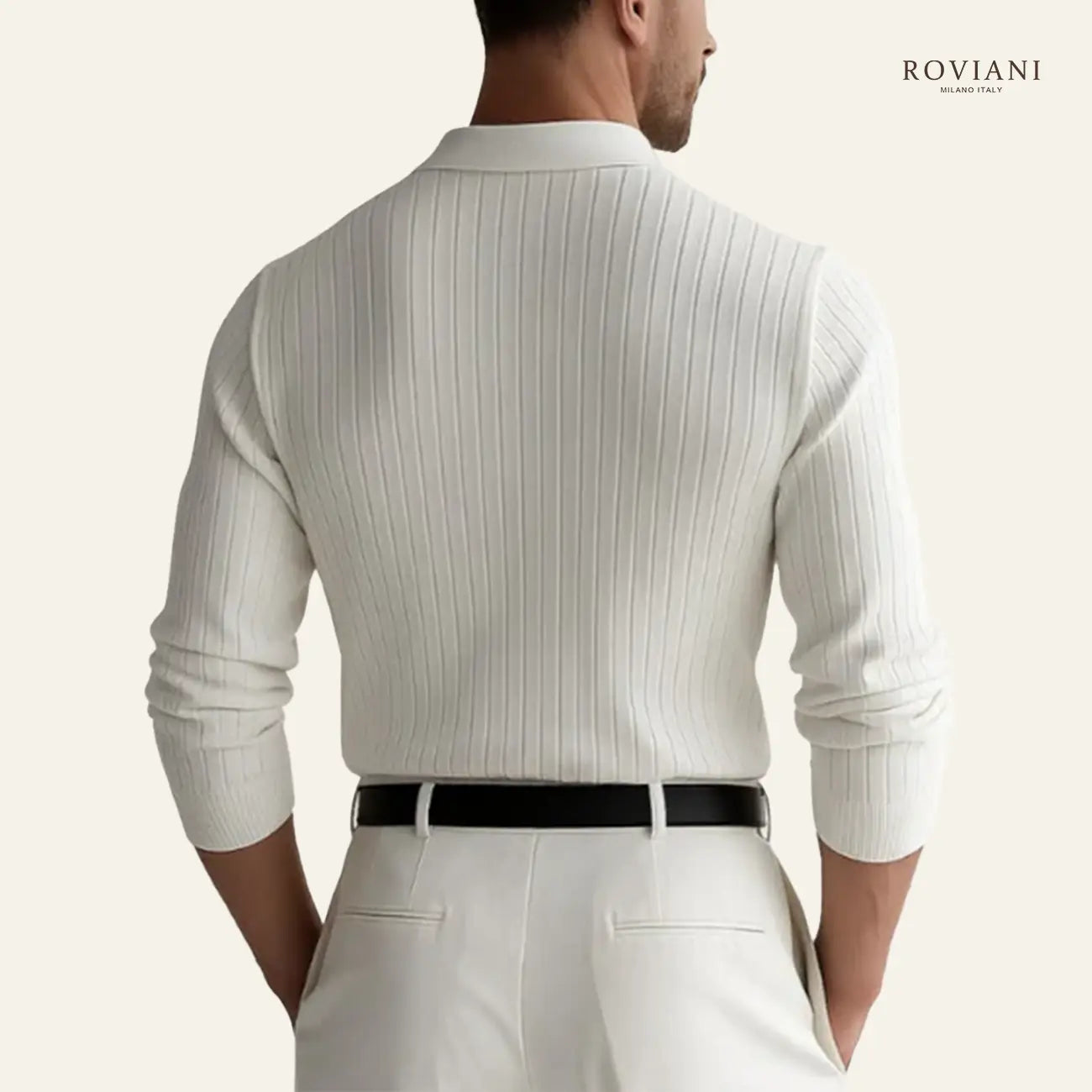 Verona® Men’s Ribbed Long Sleeve Polo