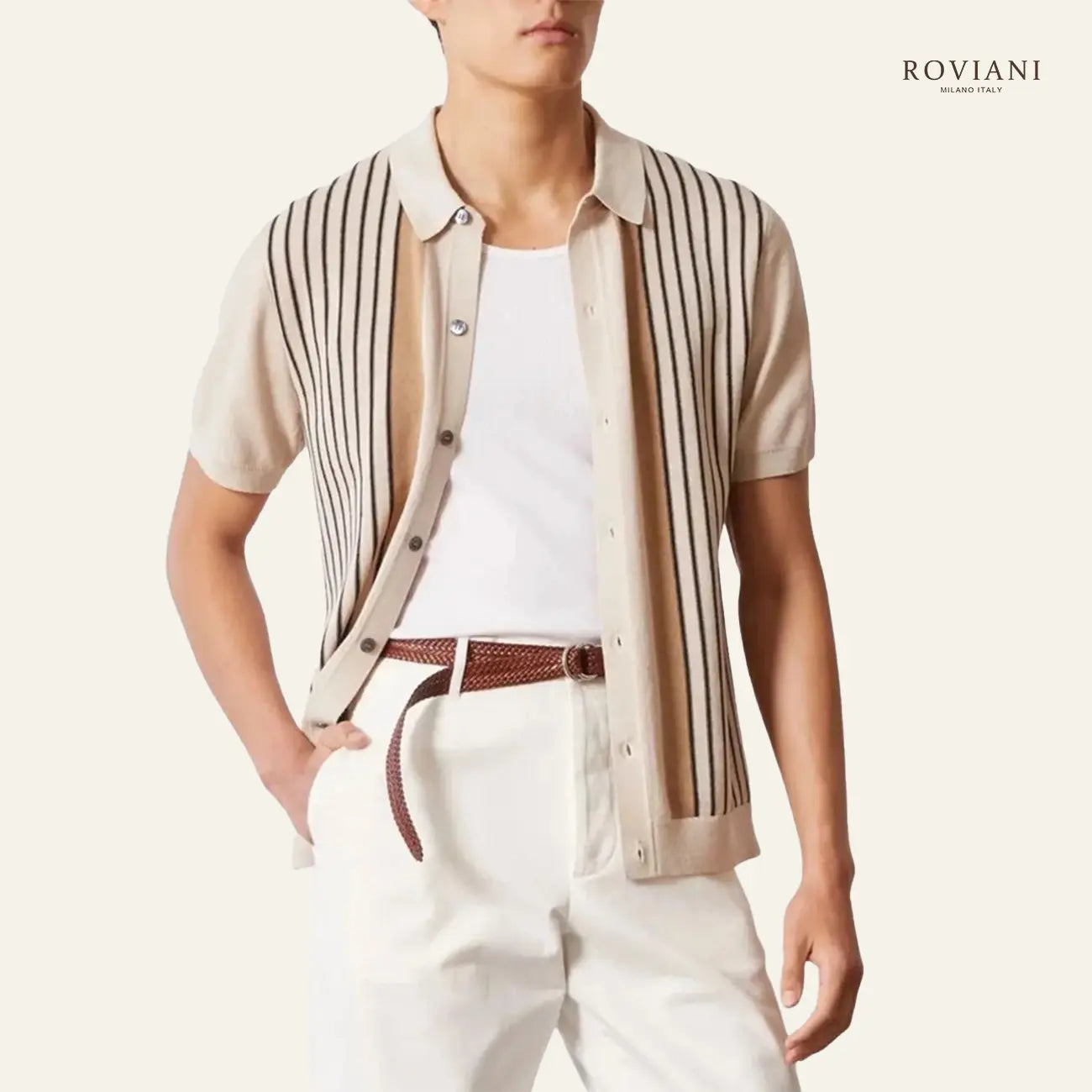 Montelle® Striped Knit Polo